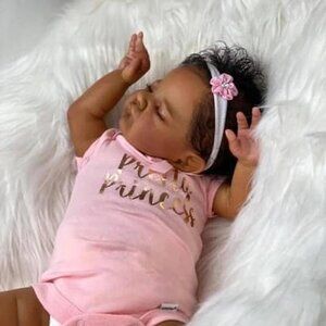 19Inch Realistic Soft Cloth Body Baby Doll African American Contemporary Doll